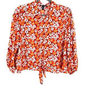 A Love Story Top Womens 1X Red Boho Cottagecore Granny Hippie Casual Brunch 70's